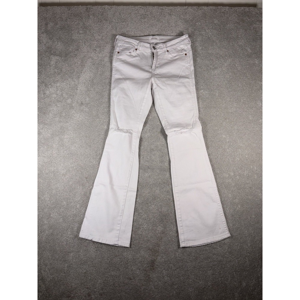 dear john jaxtyn boot cut jeans white denim distressed 27